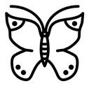 Butterfly black outline icon