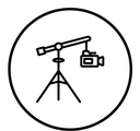 Camera crane black outline icon