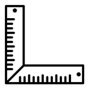 Carpenter ruler black outline icon