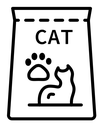 Cat food black outline icon
