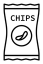 Chips black outline icon