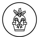Christmas gift basket black outline icon