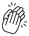Clapping hands black outline icon