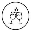Clinking glasses black outline icon