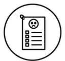 Complaints black outline icon