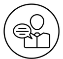 Consulting black outline icon