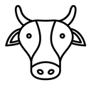 Cow black outline icon