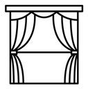 Curtain black outline icon