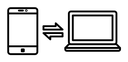 Data transfer black outline icon