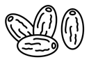 Date fruit black outline icon