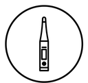 Digital thermometer black outline icon