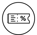 Discount voucher black outline icon
