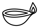 Diya black outline icon