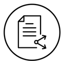 Document share black outline icon
