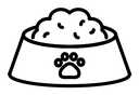 Dog feeding black outline icon