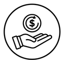 Donation black outline icon