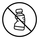 Dont throw away plastic sign black outline icon