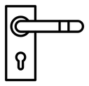 Door handle black outline icon