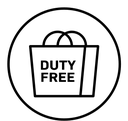 Duty free black outline icon