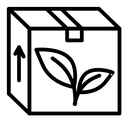 Eco packaging black outline icon