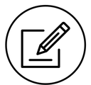 Edit text black outline icon