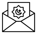 Eid mubarak envelope black outline icon