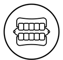 False jaw black outline icon
