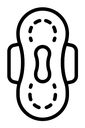 Feminine hygiene pad black outline icon