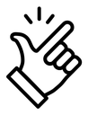 Finger snapping black outline icon