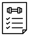 Fitness plan black outline icon