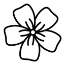 Flax flower black outline icon