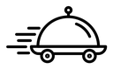 Food delivery black outline icon