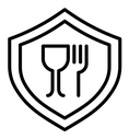 Food safety black outline icon