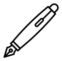Fountain pen black outline icon