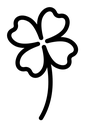 Four leaf clover black outline icon