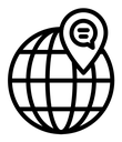 Global forum black outline icon
