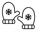 Gloves black outline icon