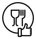 Good food black outline icon