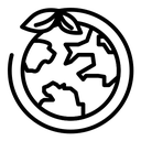 Green earth planet black outline icon