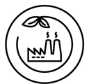 Green factory black outline icon