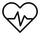Heartbeat black outline icon