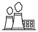 Heat power station black outline icon