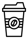 Hot coffee cup black outline icon