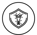 Immune system support black outline icon