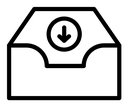Inbox black outline icon