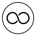 Infinity black outline icon