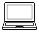 Laptop black outline icon
