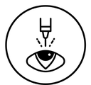 Lasik laser eye surgery black outline icon
