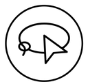Lasso tool black outline icon