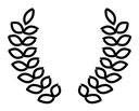 Laurel wreath black outline icon